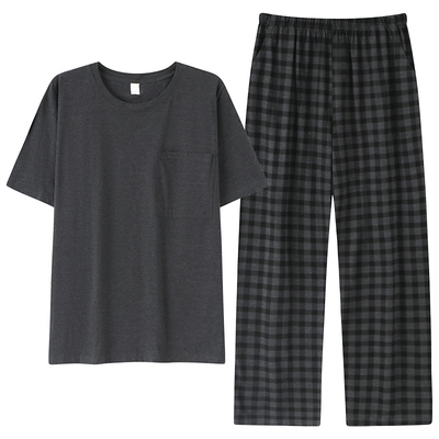 亲肤型睡衣男纯棉夏款短袖家居服