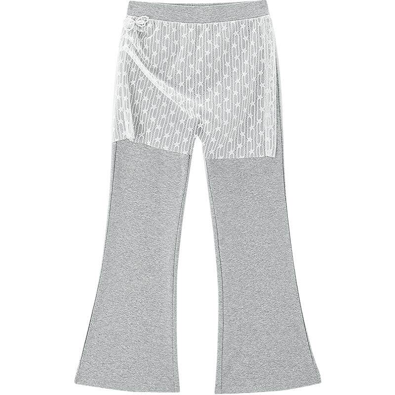 MINIPEACE太平鸟童装女童喇叭裤秋季儿童打底裤假两件女宝长裤