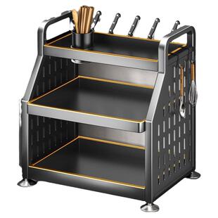 厨房置物架置物架家用多功能调味料架厨房盐调味罐收纳盒调料架子