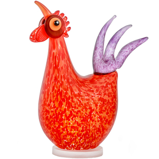 德国Borowski艺术玻璃 生肖鸡年礼物雄鸡小公鸡吉祥摆件 开业装饰