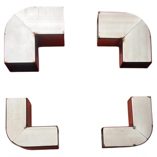 不锈钢方管弯头外圆内方镶嵌式桌椅台面拐弯转角金属框架配件包邮