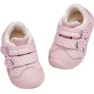 戴维贝拉婴儿学步鞋棉鞋儿童关键鞋冬季新款女宝加绒机能鞋