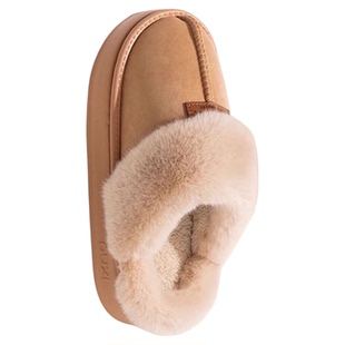 朴西星月棉拖鞋女士冬外穿加绒加厚室内保暖毛毛绒办公室厚底棉拖