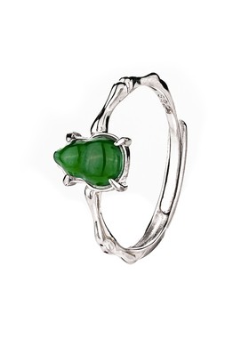 南宫S925银翡翠葫芦开口戒指女