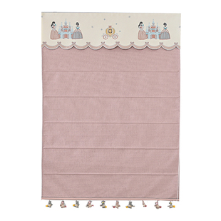 窗帘可电动公主卧室女孩粉色全遮光卡通儿童升降可免打孔罗马帘