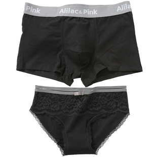 简约纯棉内裤情侣套装性感蕾丝女士三角裤头低腰全棉质平角裤男女