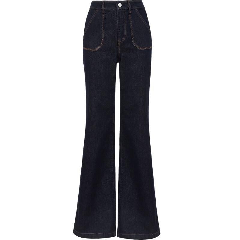 ONLY活性染高腰喇叭裤牛仔裤女