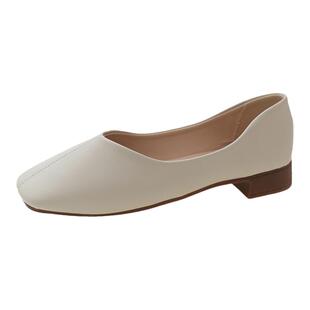 瓢鞋女款夏季奶奶鞋平底温柔适合配裙子的浅口鞋子舒适搭配旗袍穿