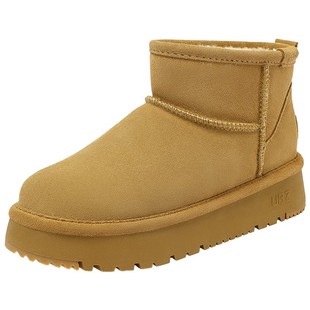 UBZ 防水厚底增高雪地靴女加绒男士加厚白色防滑保暖情侣东北棉鞋