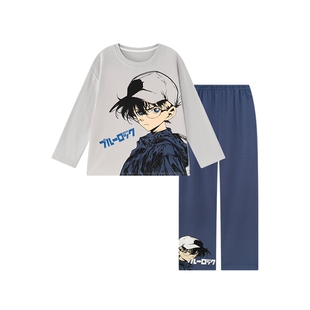 亲子睡衣春秋季长袖纯棉中大童2026新款青少年男士家居服父子套装