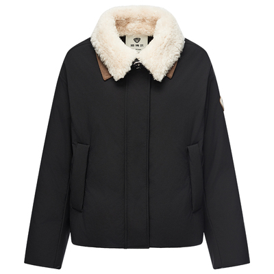 坦博尔2025秋冬季新款羽绒服女款巴恩风鹅绒短款保暖时髦撞色外套