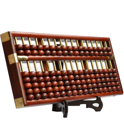 红花梨木铜杆送礼摆设工艺品算盘