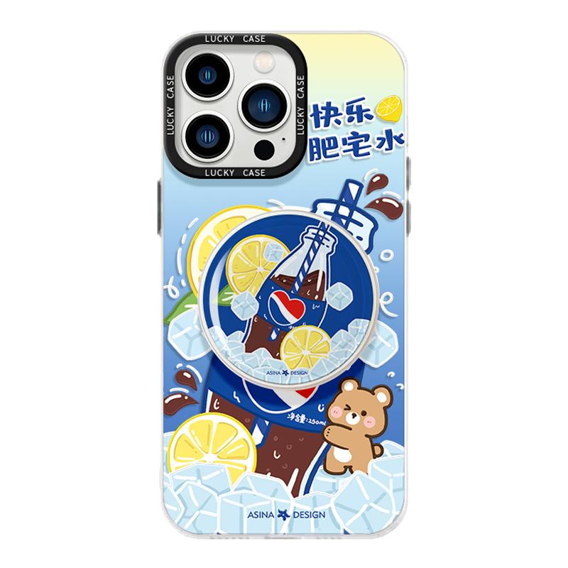 小熊肥宅水适用苹果系列磁吸壳