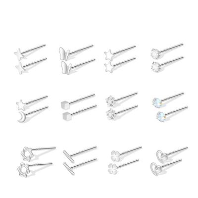 S999纯银耳钉女养耳洞