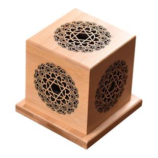 白鼠尾草净化炉熏香炉水晶净化器皿盘香炉竹木制香盒镂香托香座