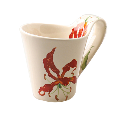 舍里复古花卉陶瓷杯子实用礼物