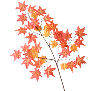 仿真红枫叶树枝装饰日本鸡爪槭假树仿真树叶叶子塑料植物绿植秋季