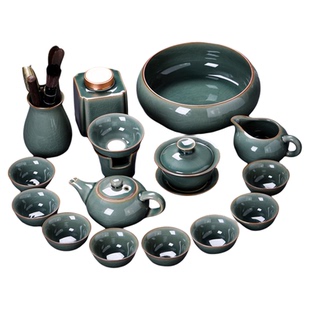 哥窑功夫茶具套装中式2026新款家用泡茶壶办公室泡茶神器高档轻奢