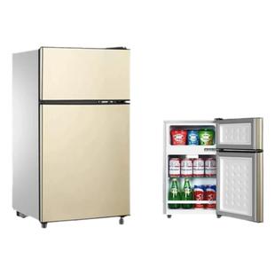 房车冰箱12v24v车载冰箱车家两用冷冻保鲜直流货车小双门冰箱带锁