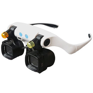 头戴式电子路板维修手表专用放大镜高清带灯10倍眼镜式型充电15倍