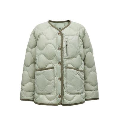 oq区绫致ONLY2024冬季新款90白鸭绒宽松棒球领大口袋羽绒服女时尚