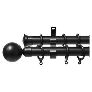 北欧窗帘杆黑白铝合金罗马杆简约现代窗帘轨道杆加厚静音罗马杆