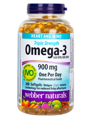 伟博三倍浓缩Omega3鱼油200粒