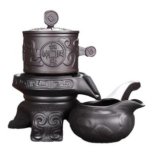 隐茶缘 紫砂懒人石磨半自动功夫茶具套装六君子茶道配件茶漏茶滤