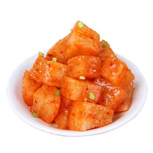 正宗韩国式萝卜泡菜微酸甜辣开味胃下饭菜萝卜块丁罐装小咸菜酱菜