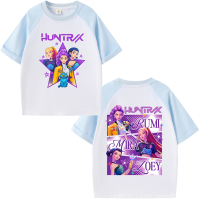 亚马逊猎魔女团KPop Demon Hunters圆领短袖T恤休闲宽松儿童上衣