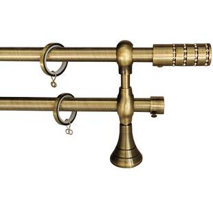 家美欧式铁艺窗帘罗马杆长圆柱镶水钻轻奢青古铜色单双架新款推荐