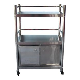 可移动带门不锈钢储物柜多层多功能储物收纳柜烤箱微波炉餐边柜