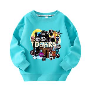 逃离大门衣服卫衣儿童长袖roblox doors figure外套童装男童上衣