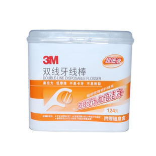 3M双线细滑牙线棒牙线超细家庭装剔牙加倍清洁齿缝一次性正品