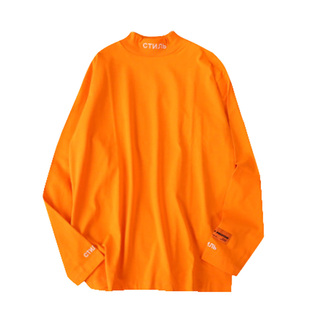 Heron Preston 仙鹤HP高领长tee  领口刺绣长袖T 男女都可以穿