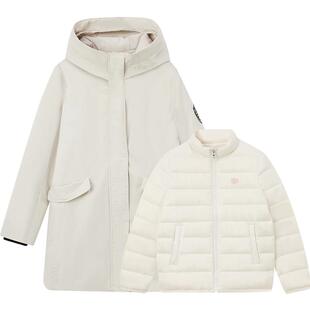 【90%羽绒】elandkids衣恋童装女童羽绒服冬季中长款外套一衣三穿