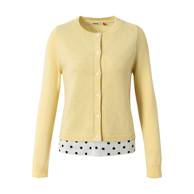 「heris」色彩假两件波点开衫