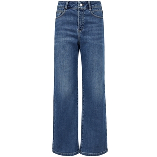 Vero Moda牛仔裤女2025冬季新款含棉加绒做旧水洗微喇裤325332068