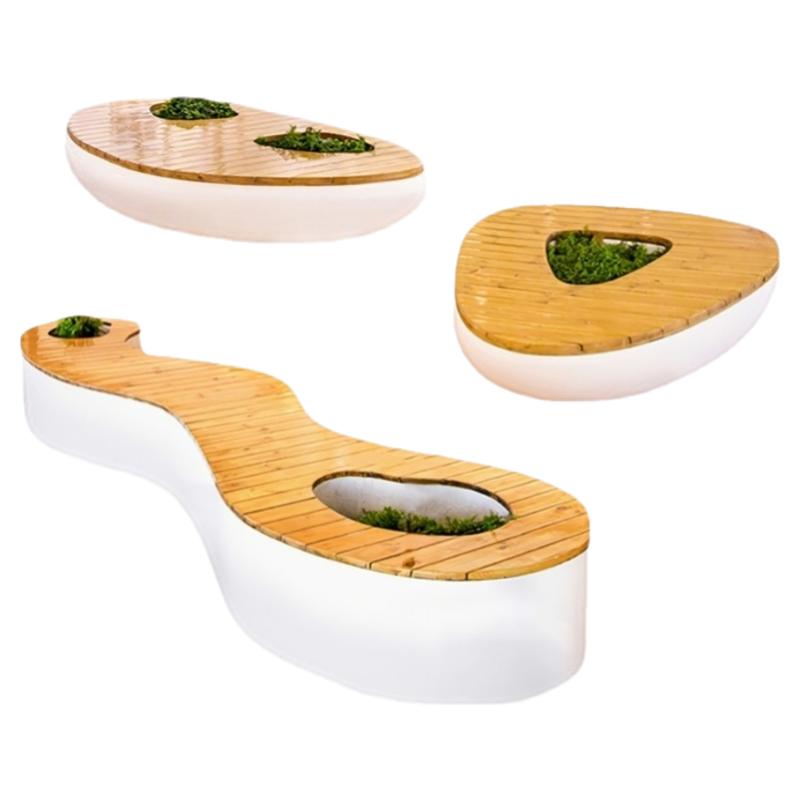 玻璃钢座椅商场酒店美陈花盆坐凳