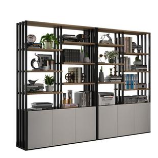 办公屏风隔断现代简约展示架铁艺落地置物架玄关书柜办公室文件架