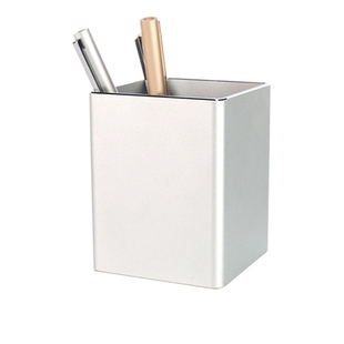创意铝合金笔筒方形金属办公室学生桌面收纳盒大简约礼品定制刻字