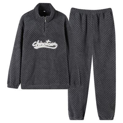 都市丽人珊瑚绒睡衣男款秋冬季