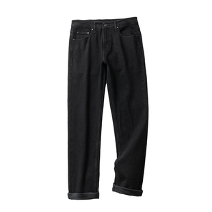 精湛小黑牛!显瘦有型!秋冬男士棉质水洗弹力透气德绒保暖牛仔裤