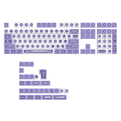猫眼石紫白双拼PC小全套正刻键帽