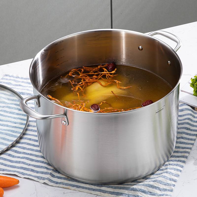 A524慕厨 商用汤锅炖锅304不锈钢加厚加大燃气电磁炉通用大号卤桶