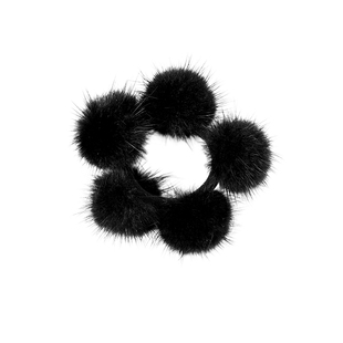 秋冬水貂绒毛球发圈女新款轻奢慵懒风后脑勺丸子头扎马尾发绳头绳