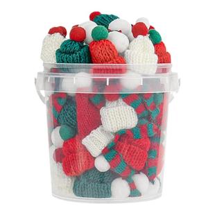 圣诞节装饰小帽子迷你圣诞帽圣诞树diy配件佩饰品礼围巾手指K12月