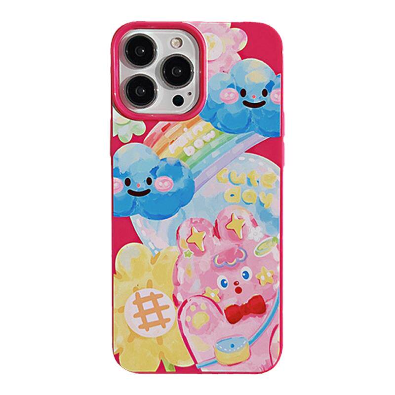 油画涂鸦彩云卡通适用15Plus苹果18promax手机壳iPhone13硅胶Air软壳12创意14全包XS女8防摔16pro保护套17pro