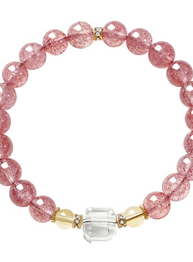 宫里上新纯天然正品草莓晶手链