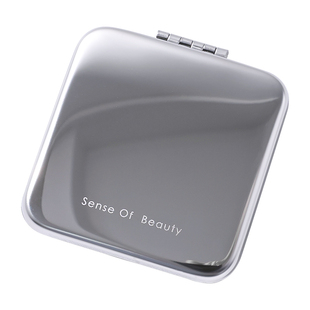 古迪不锈钢双面小镜子男士专用女随身便携带迷你折叠手持化妆镜